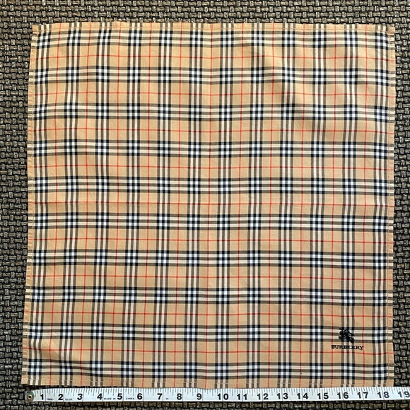 BURBERRY LOGO NOVA CHECK Full size Handkerchief/100% Cotton/Square🔥FLAWLESS🔥OS - Picture 4 of 9
